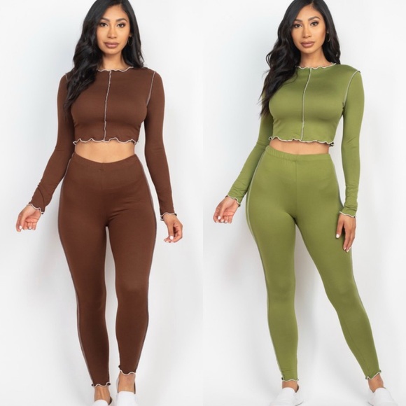 Chic Brown Women's Leggings Set - Picture 6 of 6